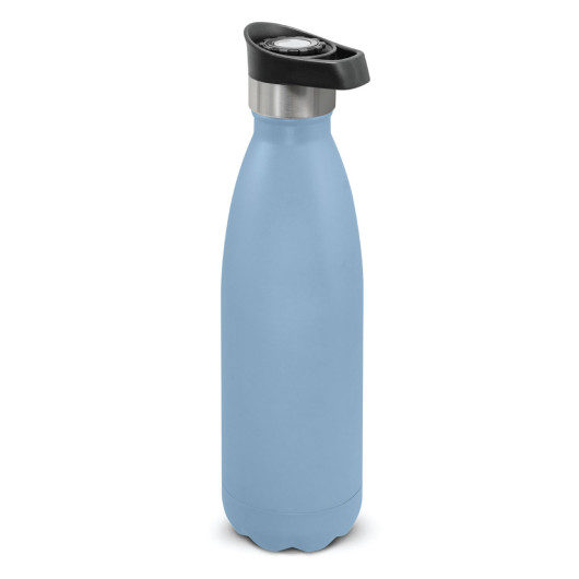 Pale Blue Push Button Powder Coated Vacuum Bottles